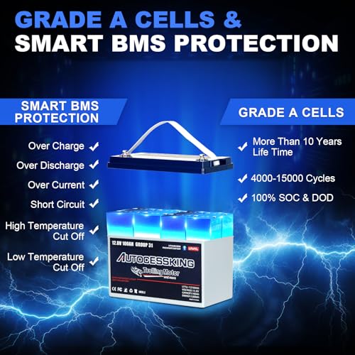 12V 100Ah BCI Group 24 LiFePO4 Battery with Low-Temp Protection F4727