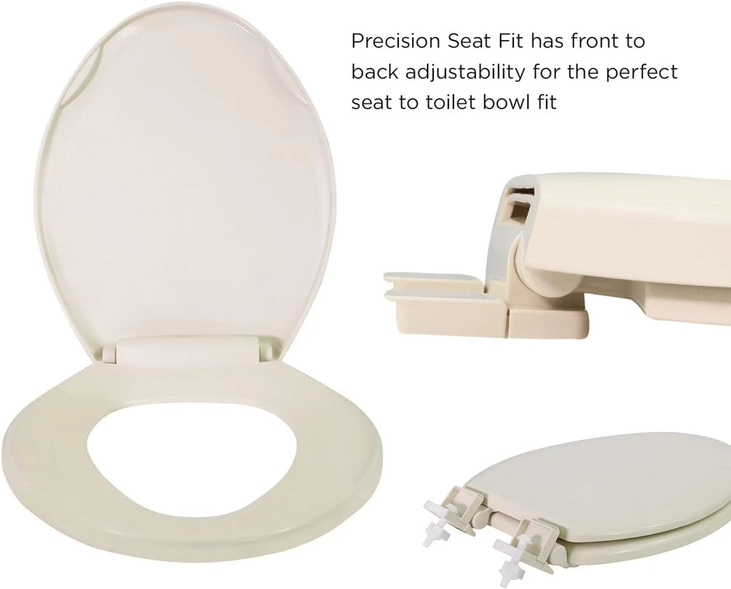 B4TSPR Round Plastic Toilet Seat Slow Close Easy Remove O175292