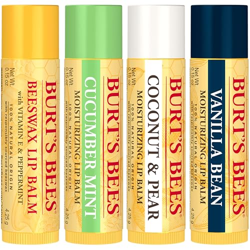 Burt's Bees Lip Balm 4-Pack, Pink Grapefruit, Mango, Coconut & Pear, Pomegranate C323915