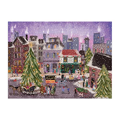 Galison Winter Lights Foil Puzzle, 500 Pieces, 20" x 20" Holiday Jigsaw Puzzle P8985