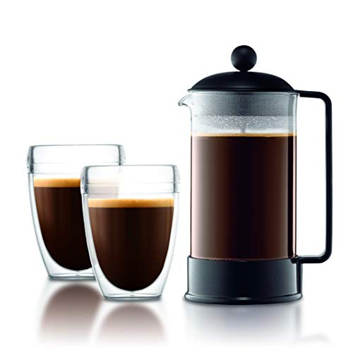 Bodum Brazil French Press Coffee Maker, 51oz, Black S748