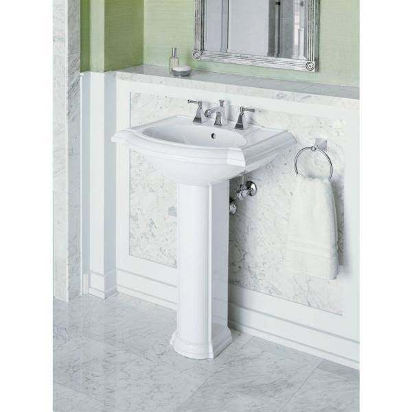 Kohler K-2286-8-0 Devonshire 24x22 Pedestal Bathroom Sink White Z793021