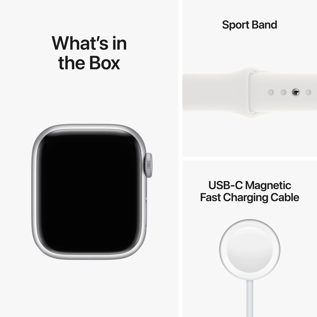 Apple Watch Series 8 GPS + Cellular 41mm Silver Aluminum Case with White Sport Band P313