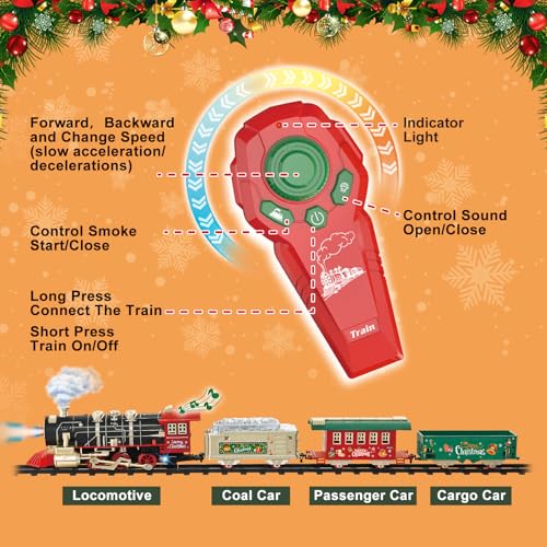 Electric Christmas Train Set with Lights and Sounds for Kids Y77468