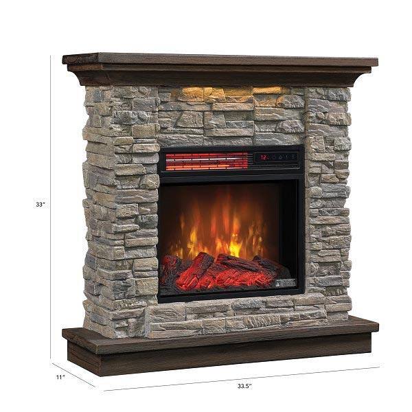 Duraflame Electric Fireplace Wall Mantel - Smoky Gray Stone X110433