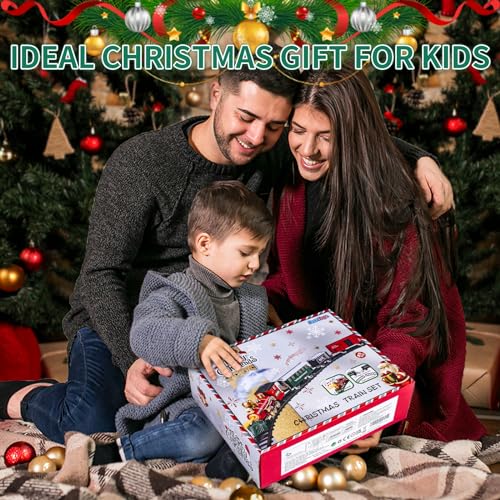 Kids Train Set with Steam Locomotive, Sounds & Lights for Boys Girls Ages 3-8 N4969