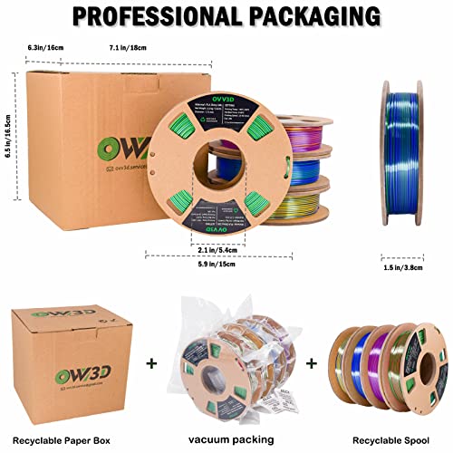 OVV3D Wood PLA Filament Bundle 1.75mm 200g 4 Pack Y521193