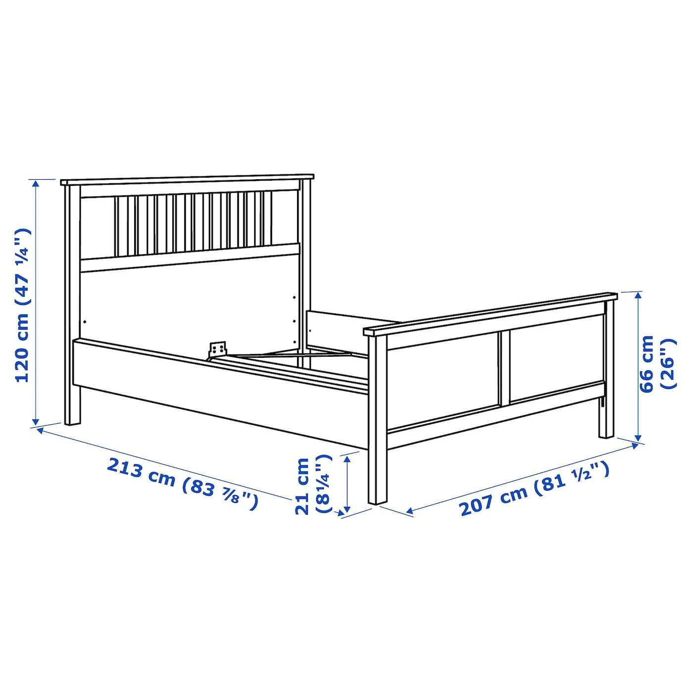 IKEA HEMNES Bed Frame, black-brown, King B48673