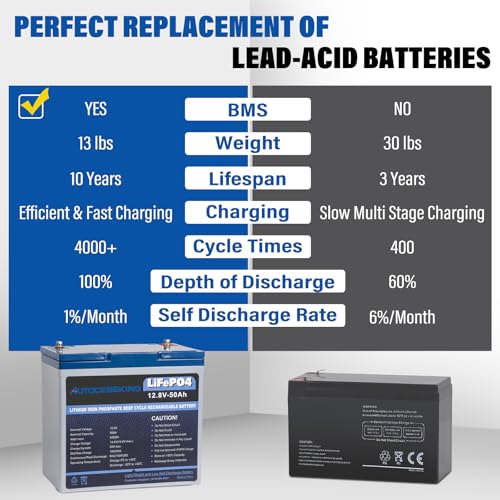 12V 100Ah BCI Group 24 LiFePO4 Battery with Low-Temp Protection F4727