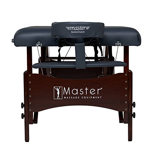 Master Massage Newport Portable Massage Table with 2.5" Cushion, Walnut Hardwood, Black, 30" R296868