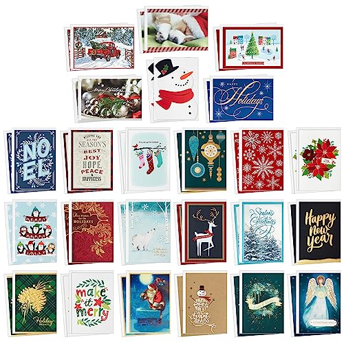 Hallmark Boxed Christmas Card Assortment with Keepsake Box, 48 Cards and Envelopes E229252