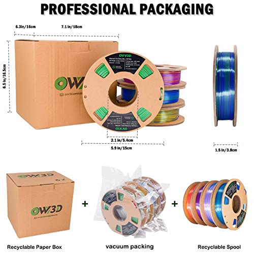 OVV3D Wood PLA Filament Bundle 1.75mm 200g 4 Pack Y521193