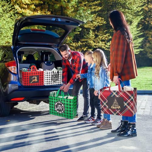 24 Pack Christmas Gift Bags Assorted Sizes with Handle, Non-Woven Reusable Tote I711017