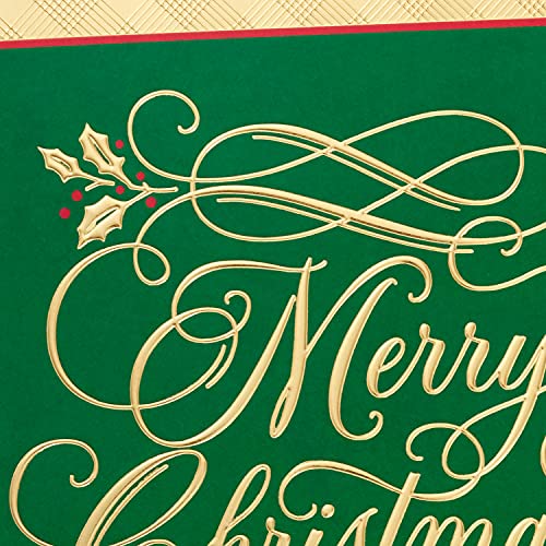 Hallmark Boxed Christmas Cards, Green and Gold (40 Cards with Envelopes) X681435