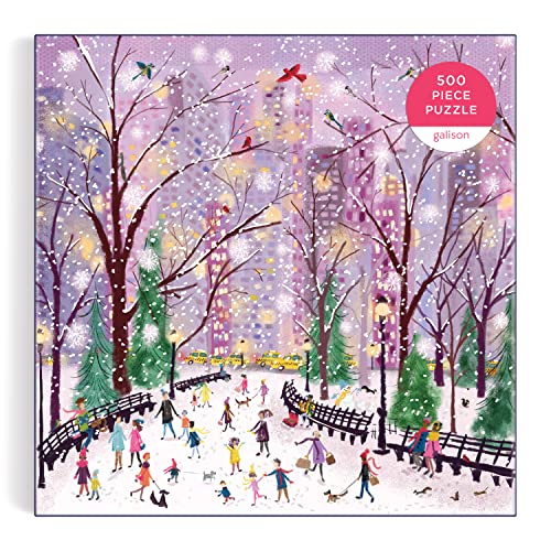 Galison Winter Lights Foil Puzzle, 500 Pieces, 20" x 20" Holiday Jigsaw Puzzle P8985