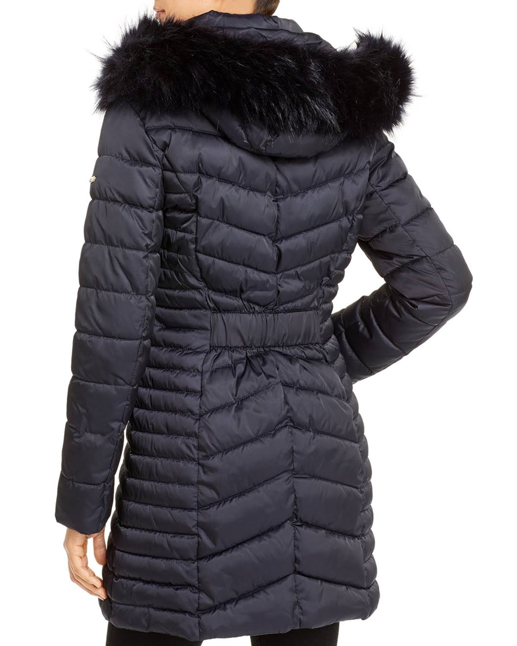 Laundry by Shelli Segal Faux-Fur-Trim Hooded Puffer Coat - Black O4098