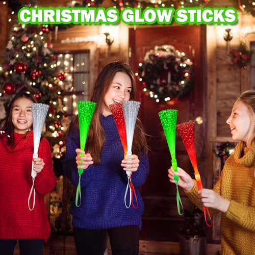 Christmas Fiber Optic Wand Party Favors for Kids, 12 Pack Glow Sticks Toys R421537