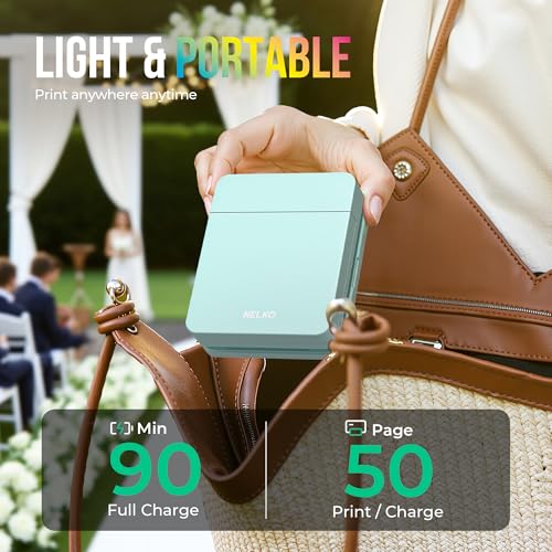 Nelko PP01 Portable Mini Photo Printer for iOS & Android, White Z15552