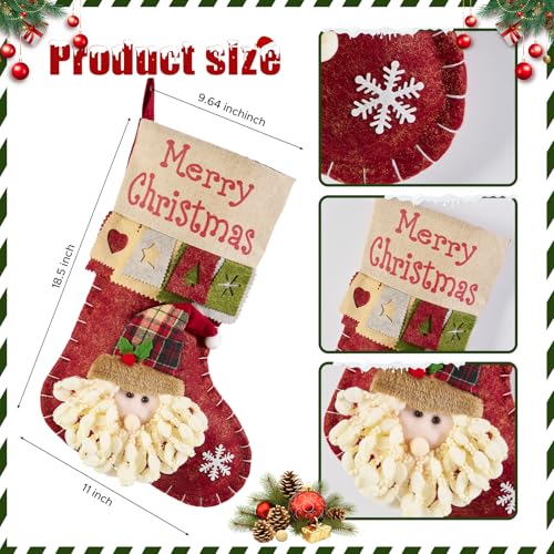 Bone Shaped Dog Christmas Stockings 3 Pack Cable Knit with Name Tag X7669