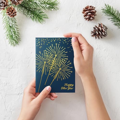 Dessie 30 Unique Christmas Cards with Envelopes and Gold Sealing Stickers B61775