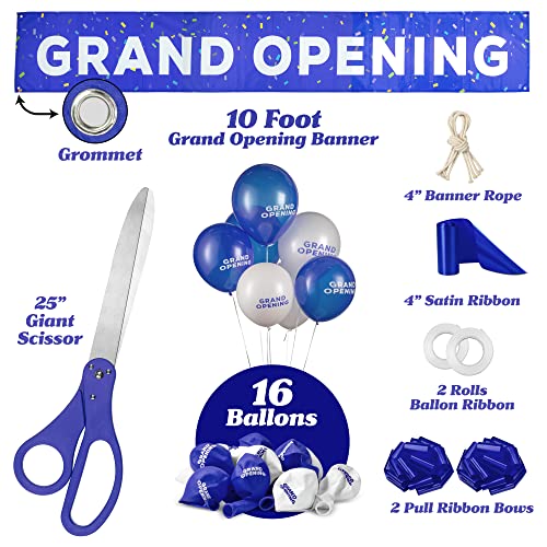 Deluxe Grand Opening Ribbon Cutting Kit - 25" Giant Scissors with Gold Satin Ribbon M4491