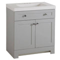 Glacier Bay Everdean 30.50 in. W x 18.75 in. D Bath Vanity in Pearl Gray with Cultured Marble Vanity Top in White with White Bas - Avayadevconnect