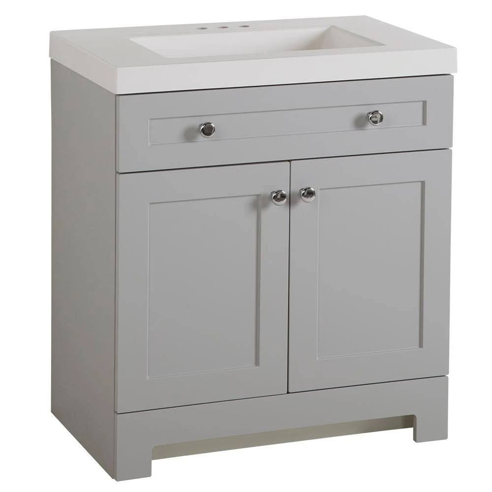 Glacier Bay Everdean 30.50 in. W x 18.75 in. D Bath Vanity in Pearl Gray with Cultured Marble Vanity Top in White with White Bas - Avayadevconnect