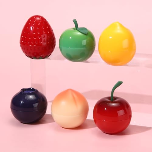 6 PCS Mini Bee Lip Balm Fruit Pot Set for Teens Girls K98258