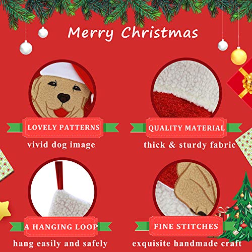 WEWILL 18" Cat Felt Christmas Stocking with Paws Embroidery K25915