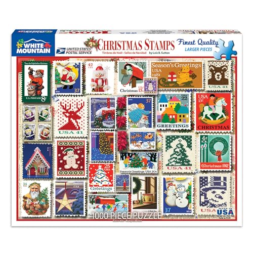 White Mountain 1000 Piece Jigsaw Puzzle Winter Christmas Holiday for Adults and Kids U215986