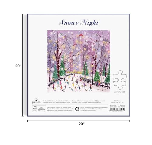 Galison Winter Lights Foil Puzzle, 500 Pieces, 20" x 20" Holiday Jigsaw Puzzle P8985