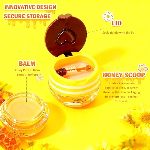 4 PCS Bee Lip Balm Honey Pot Variety Pack Lip Mask P935061