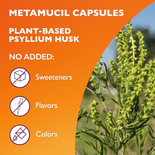 Metamucil Daily Psyllium Husk Powder Supplement, 300ct Capsules B97218