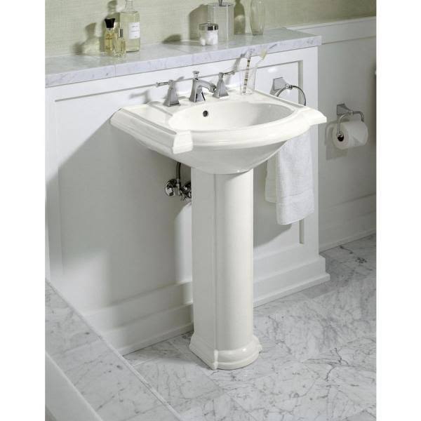 Kohler K-2286-8-0 Devonshire 24x22 Pedestal Bathroom Sink White Z793021