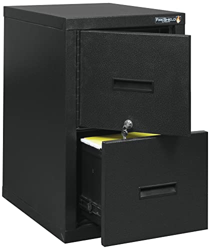 FireKing® FireShield 22" Vertical 1-Drawer File Cabinet and Safe, Black Stone Z8493