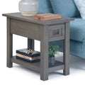 Wyndenhall Garret Solid Acacia Wood 14 inch Wide Rectangle Rustic Contemporary Narrow Side Table - 14x22 W x 24x22 D x 20x22 H