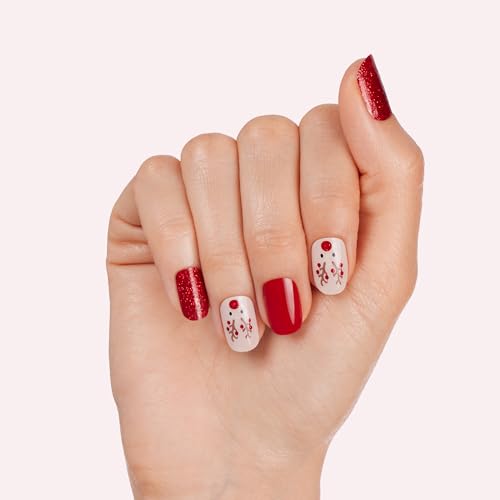 Dashing Diva Gloss Nail Strips Santa Baby - Gel Nail Stickers, 32 Count R845