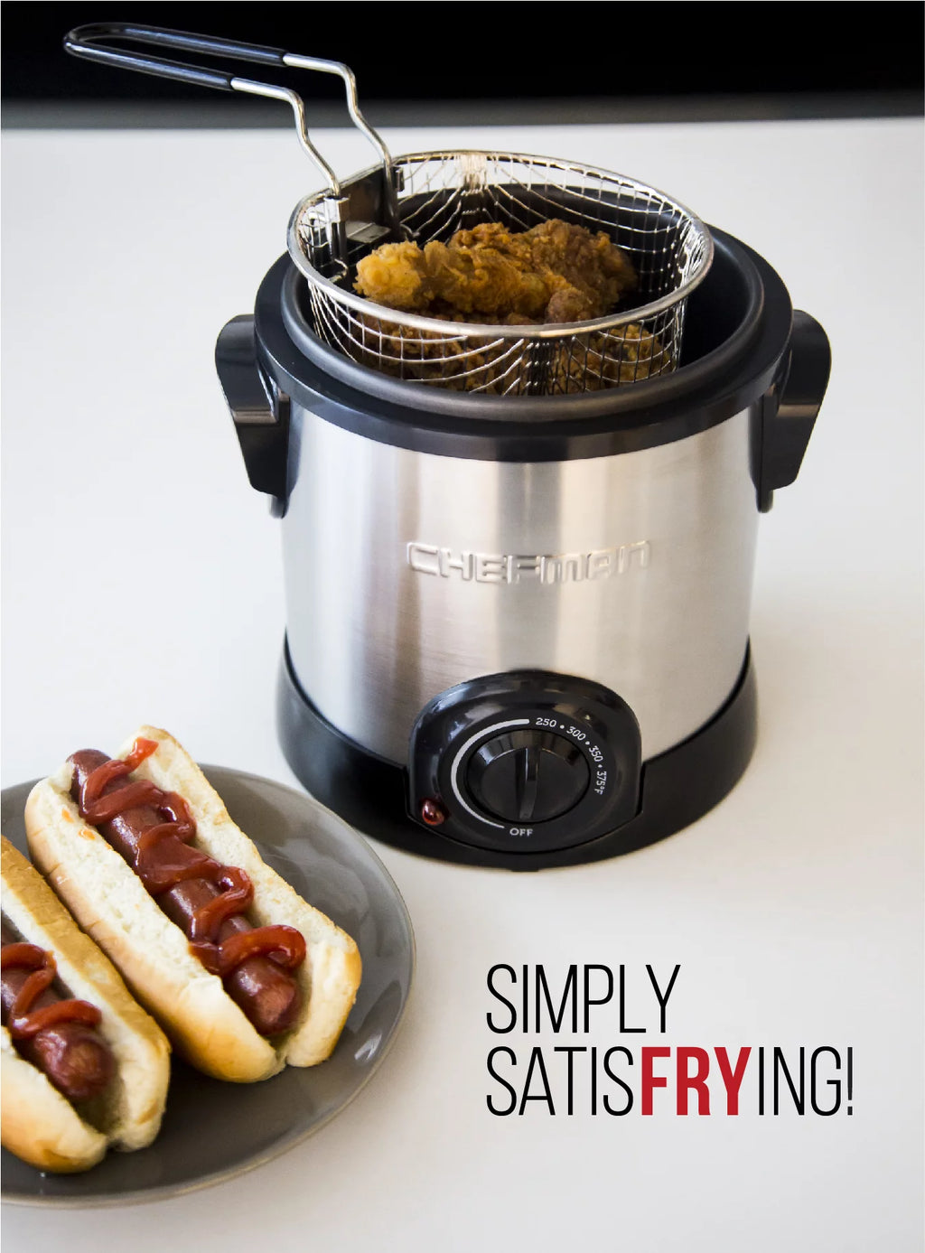 Chefman Fry Guy 1 Liter Deep Fryer, Stainless Steel U348668