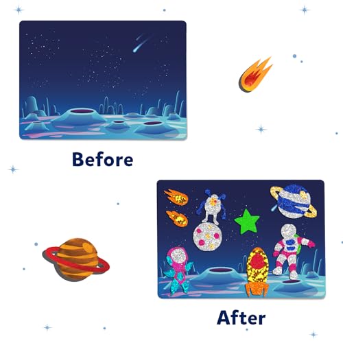 Skillmatics Foil Fun Christmas Ornaments, Mess Free Art Craft Kit for Kids Ages 4-9 S207
