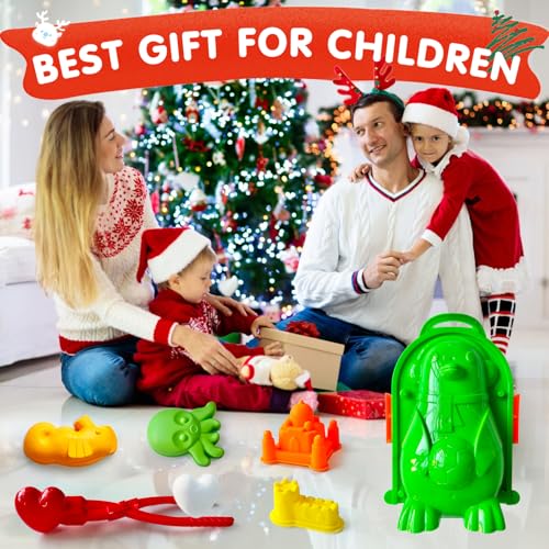 IELEK Winter Snowball Tool Kit for Kids with Handle, Duck Snowball Maker, Animal Sand Molds U163