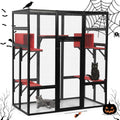COZIWOW 70 Inches Wooden Catio Outdoor Cat Enclosure with Waterproof Roof I9907