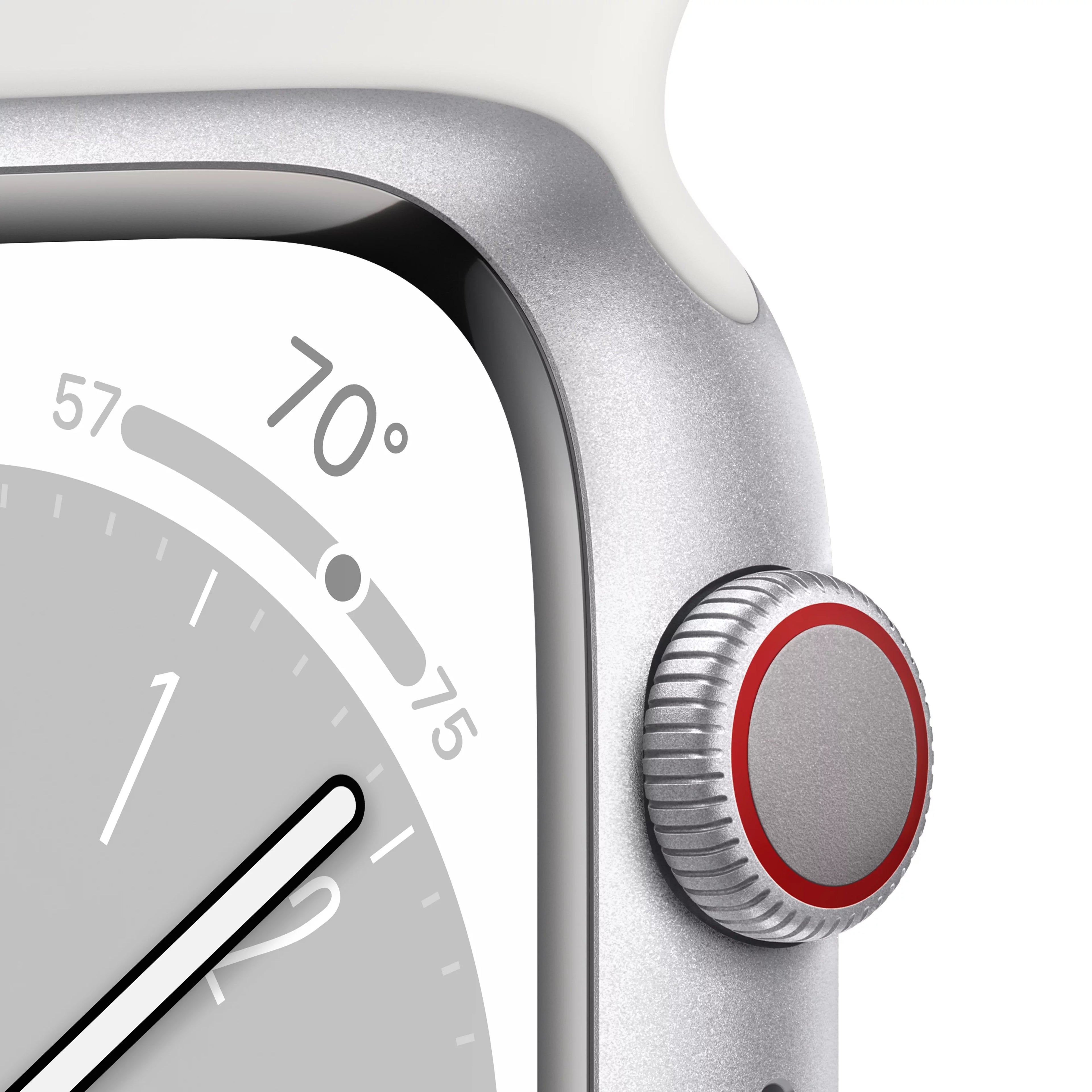 Apple Watch Series 8 GPS + Cellular 41mm Silver Aluminum Case with White Sport Band P313