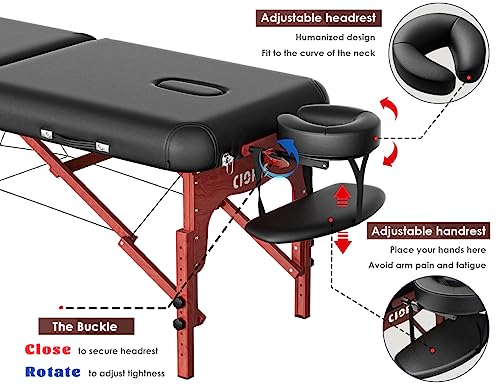 CLORIS 84" Portable Massage Table with Carrying Bag Z191211