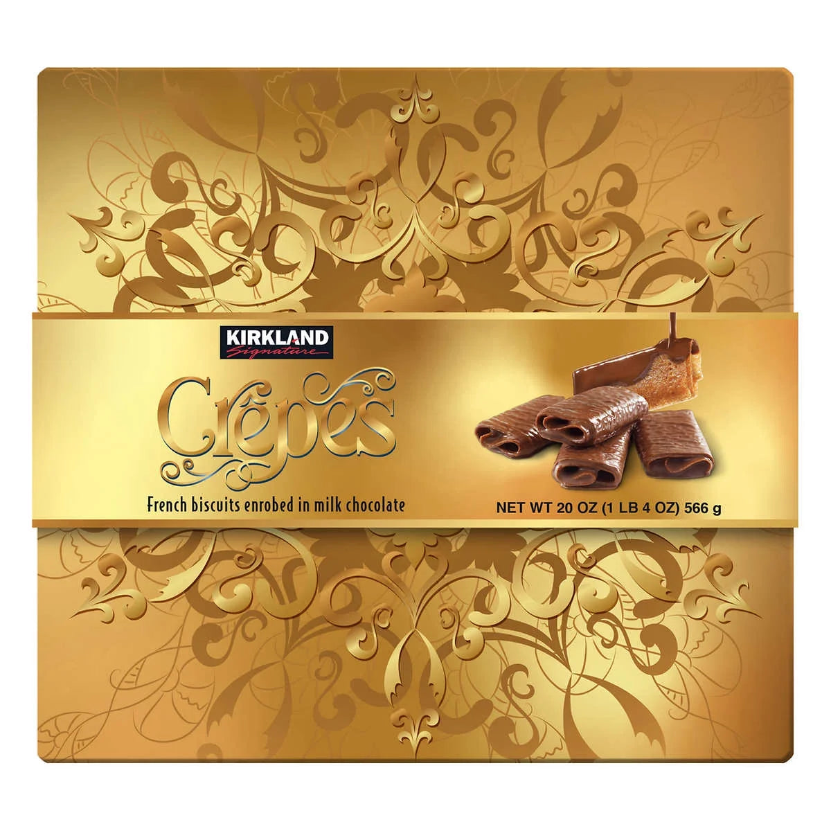Kirkland Signature Crepes French Biscuits in Milk Chocolate (Glod Box) 20 oz