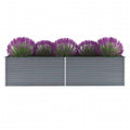 vidaXL Garden Raised Bed Galvanized Steel 126x22x31.5x22x31.3x22 Gray
