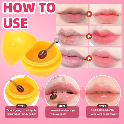 6 PCS Mini Bee Lip Balm Fruit Pot Set for Teens Girls K98258