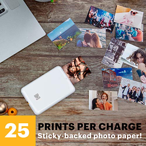 KODAK Step Instant Smartphone Photo Printer - Portable Wireless Zink 2x3" - White G38776