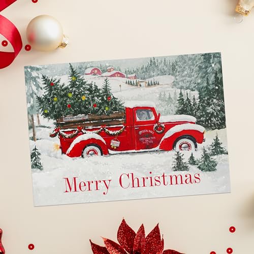 Masterpiece Holiday Greetings Christmas Cards with Snowy Cardinal Wreath, 16 Boxed with Envelopes L381397