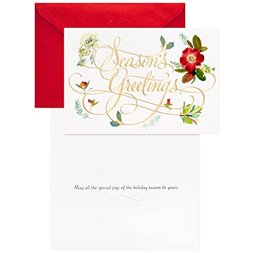 Hallmark Boxed Holiday Cards, Floral Season's Greetings (40 Cards with Envelopes) L145170