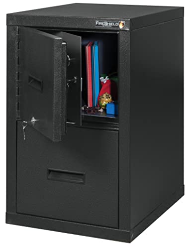 FireKing® FireShield 22" Vertical 1-Drawer File Cabinet and Safe, Black Stone Z8493